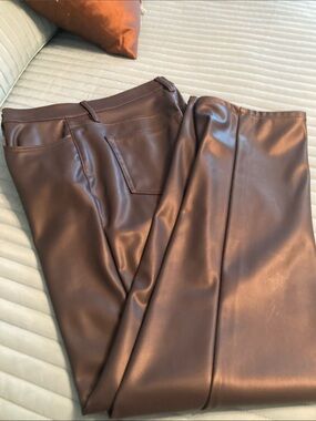 LOFT Deep Navy Faux Leather Pant